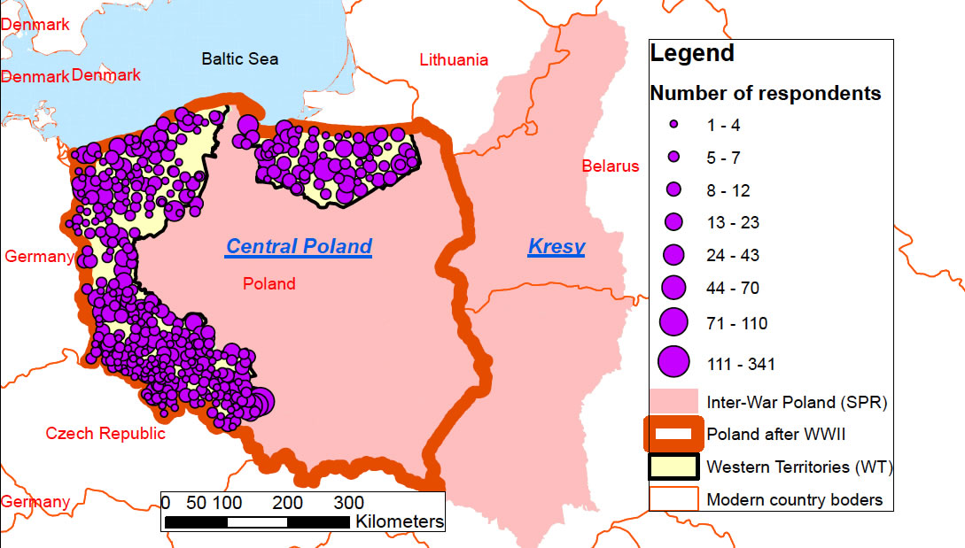 The location of survey respondents